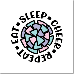 Eat Sleep Cheer Repeat Cheerleader Cute Funny Posters and Art